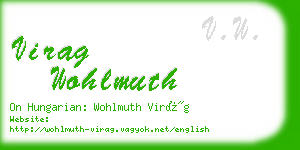 virag wohlmuth business card